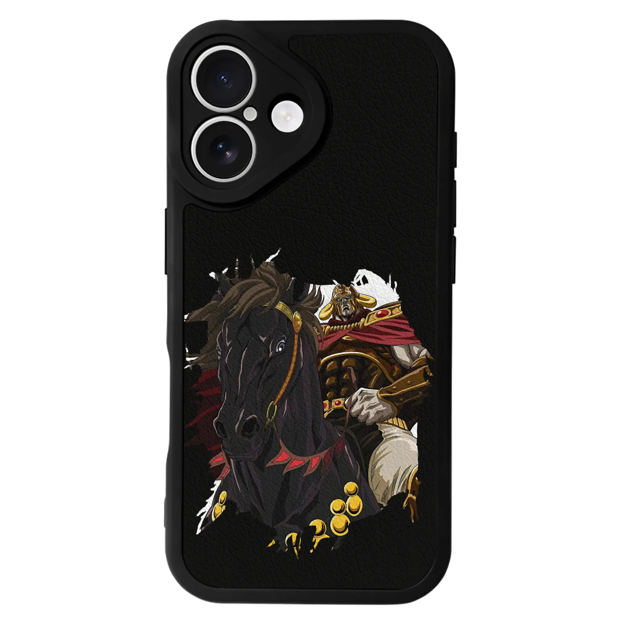 北斗の拳 グッズ,ラオウ - IPhone 16シリーズ対応 ・ シリコンスマホケース ・ レザー調 ・ 高精度フィット ・ 耐衝撃 ・ ワイヤレス充電対応 ・ 精密カット